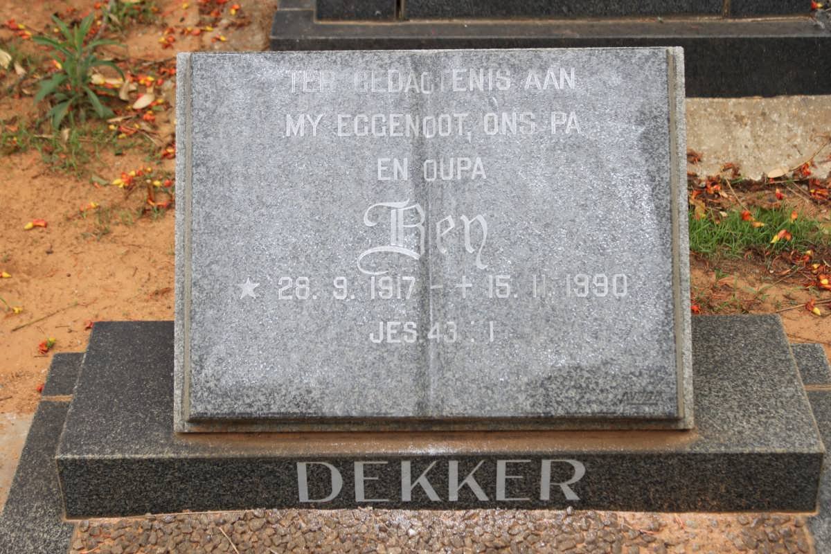 DEKKER Ben 1917-1990