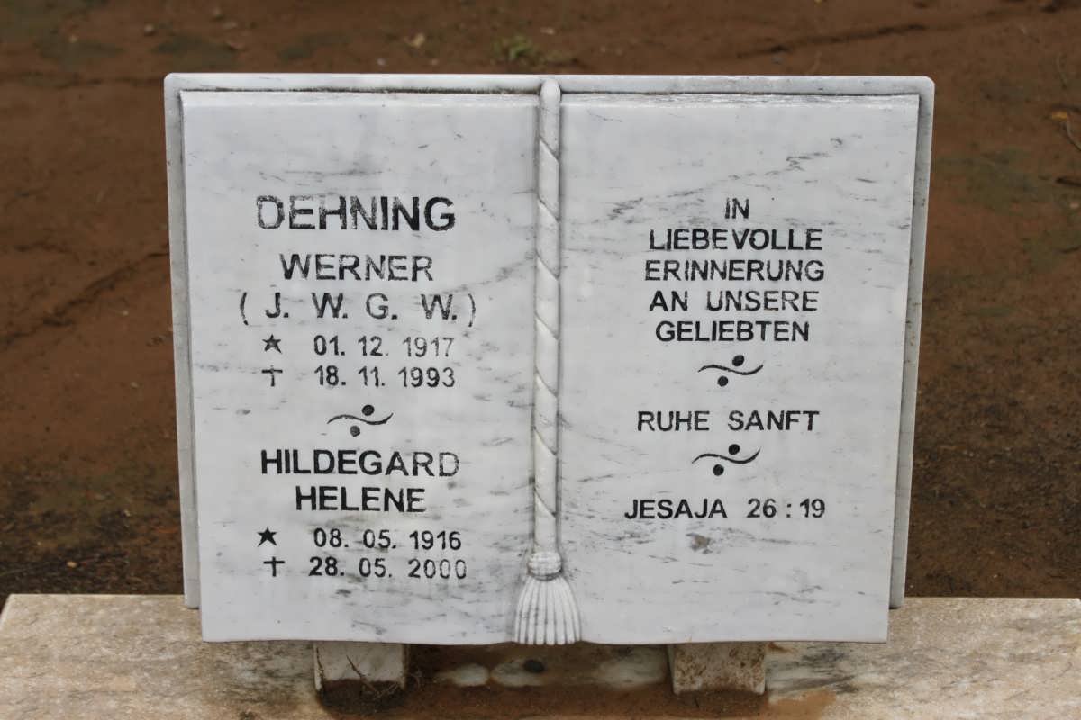 DEHNING J.W.G.W. 1917-1993 &amp; Hildegard Helene 1916-2000