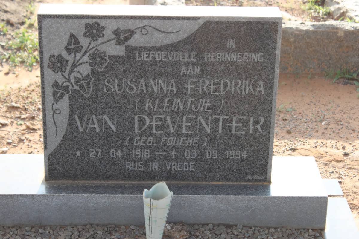 DEVENTER Susanna Fredrika, van nee FOUCHE 1918-1994