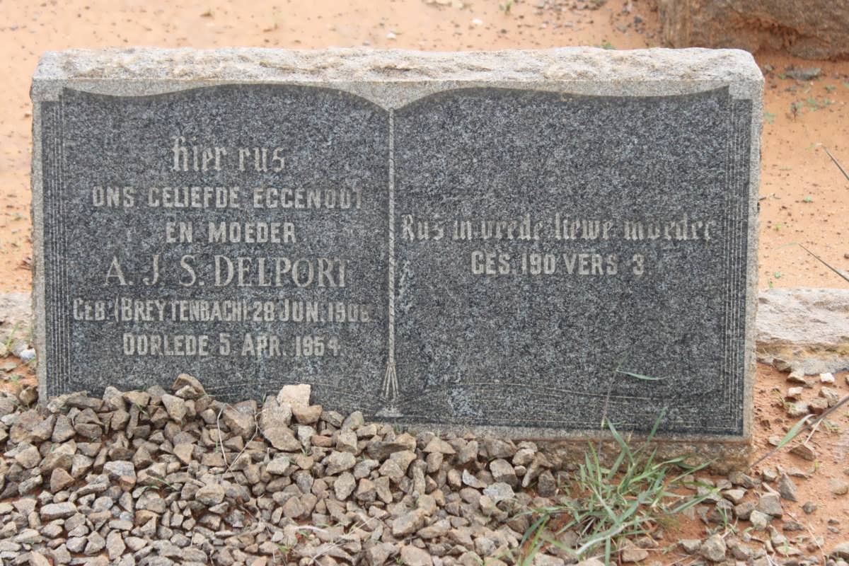 DELPORT A.J.S. nee BREYTENBACH 1906-1954