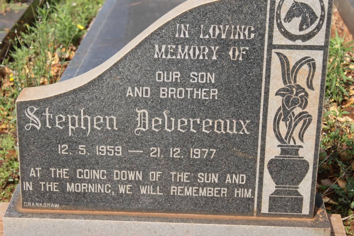 DEVEREAUX Stephen 1959-1977