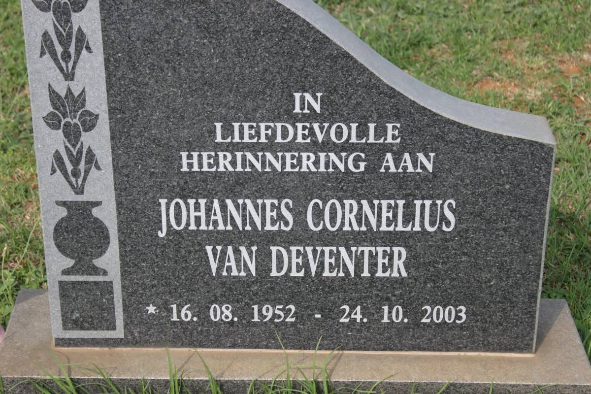 DEVENTER Johannes Cornelius, van 1952-2003