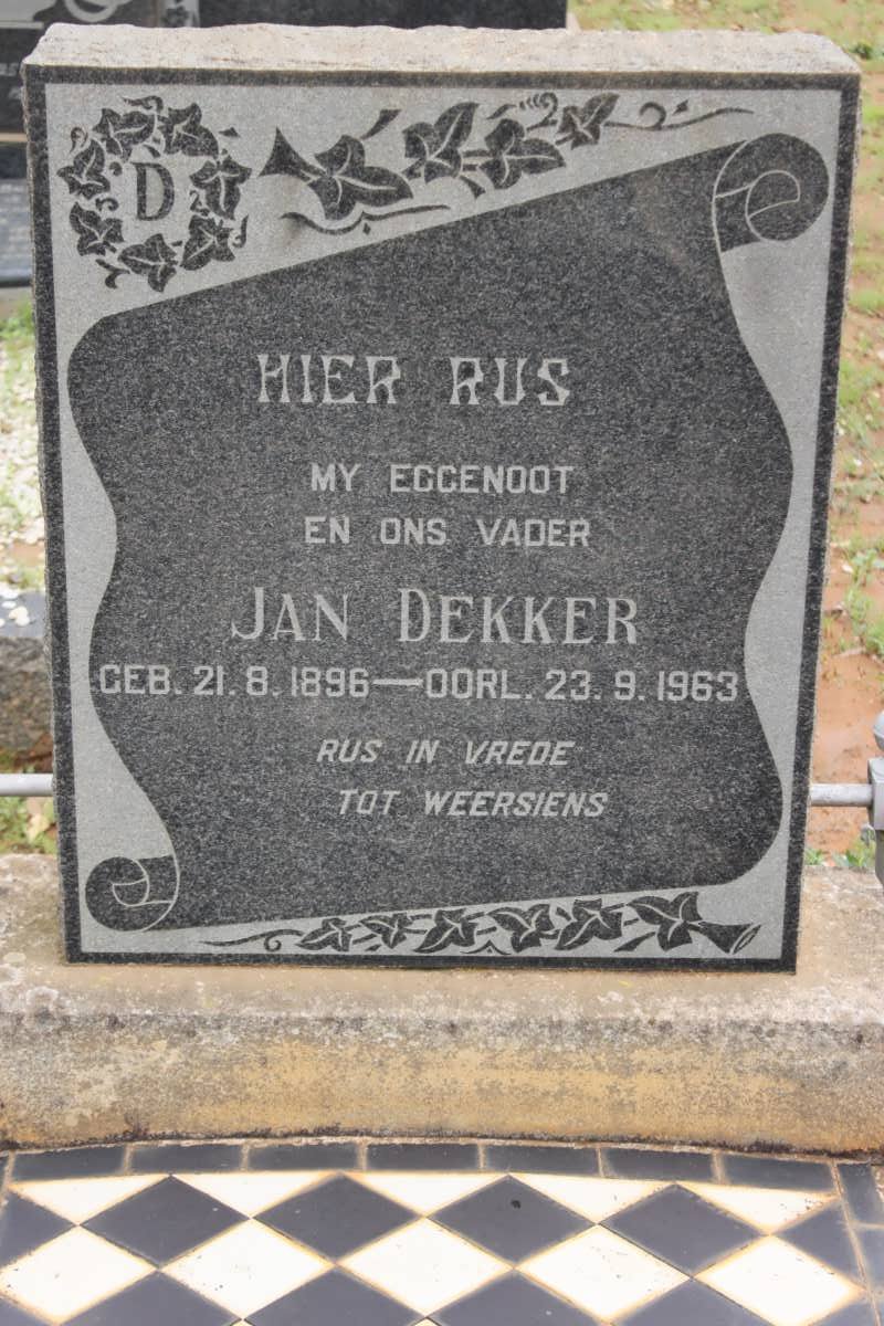 DEKKER Jan 1896-1963