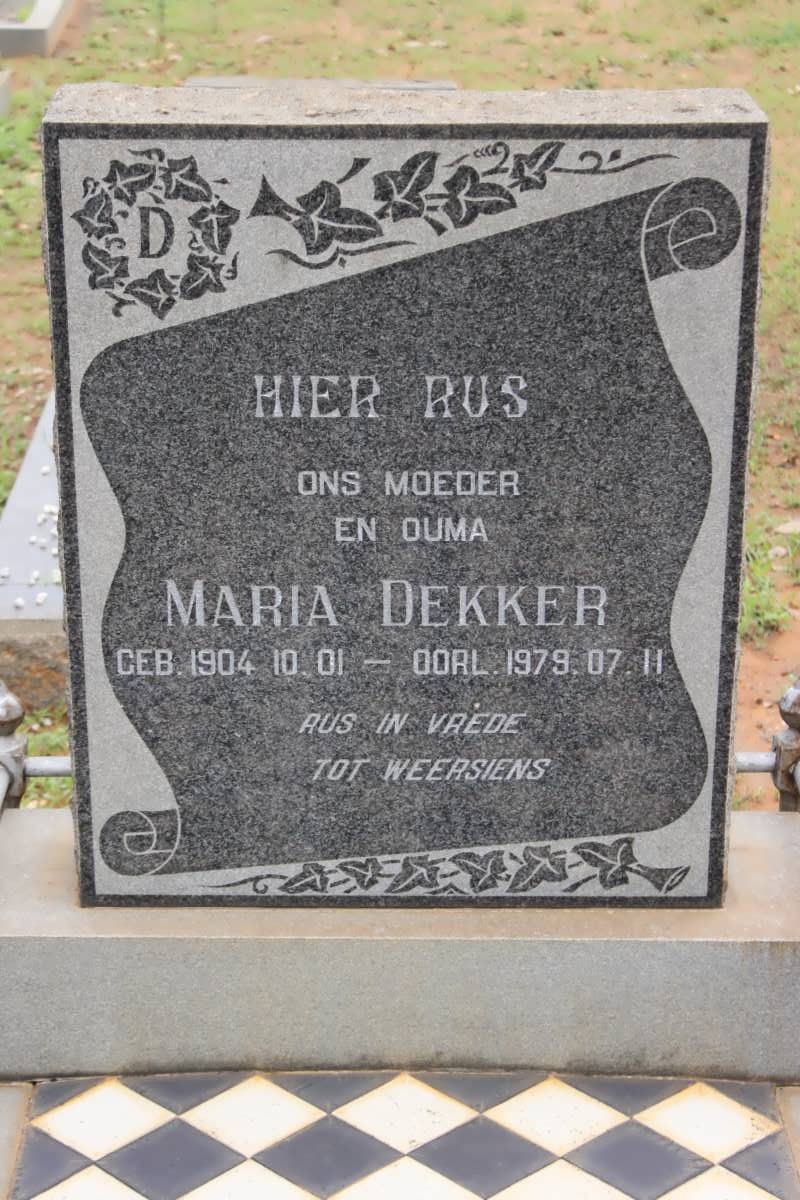 DEKKER Maria 1904-1979