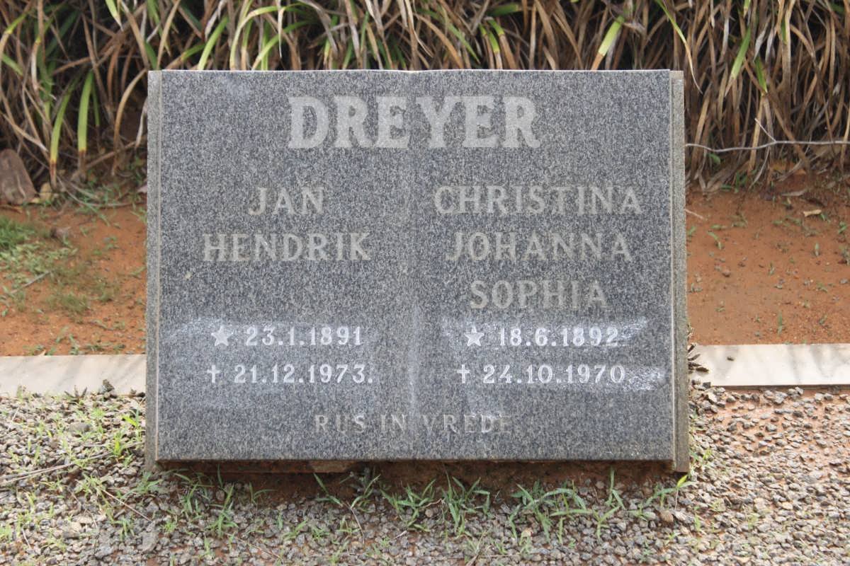 DREYER Jan Hendrik 1891-1973 &amp; Christina Johanna Sophia 1892-1970
