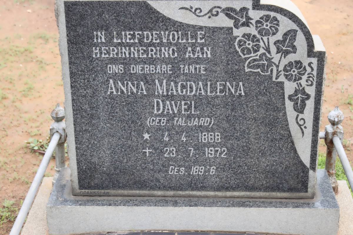 DAVEL Anna Magdalena nee TALJARD 1888-1972