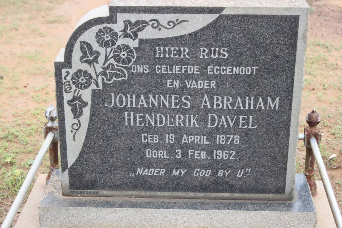 DAVEL Johannes Abraham Henderik 1878-1962