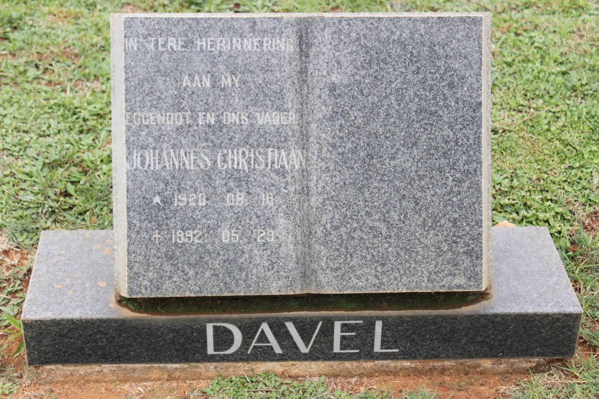 DAVEL Johannes Christiaan 1920-1992
