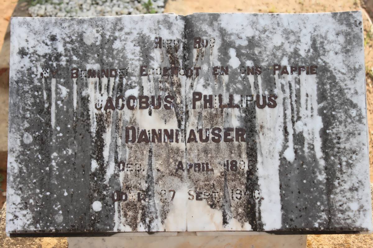 DANNHAUSER Jacobus Phillipus 1896-1940