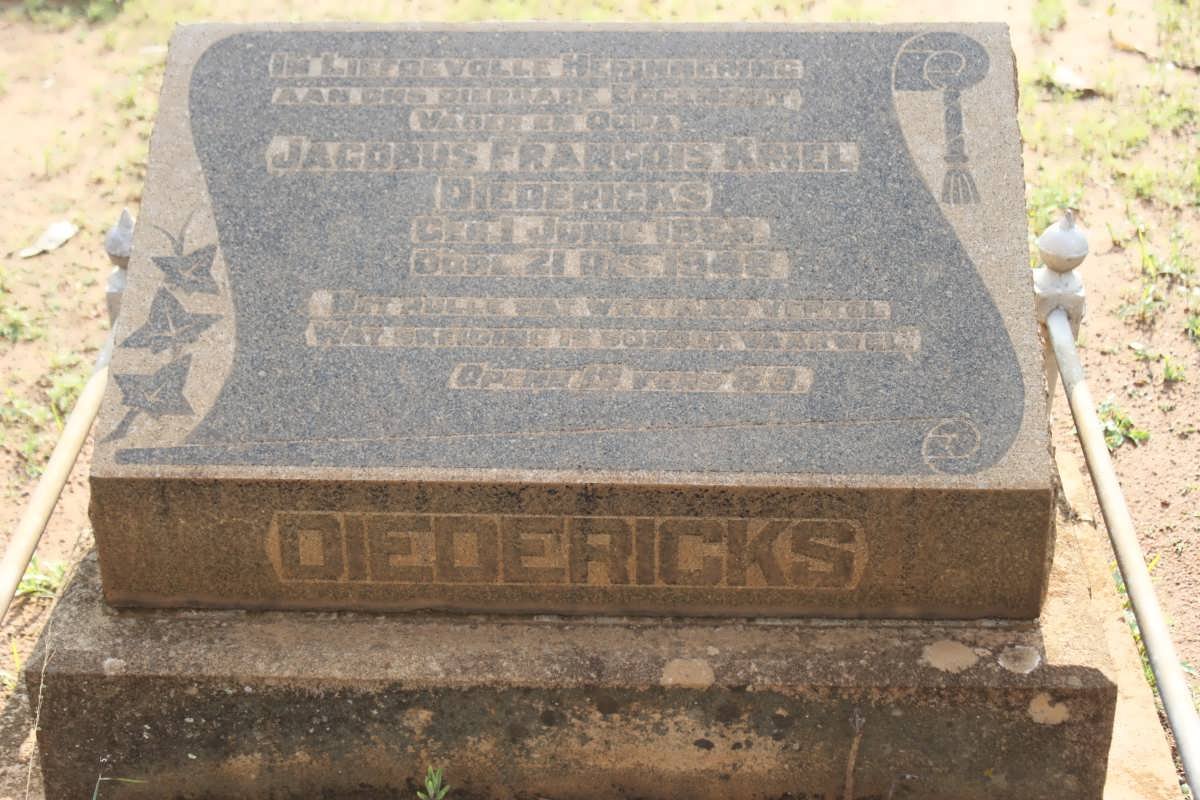 DIEDERICKS Jacobus Francois Kriel 1888-1948