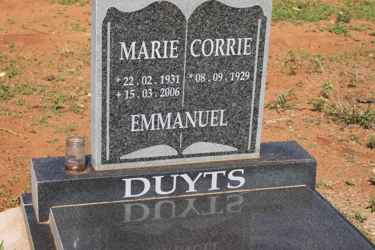 DUYTS Corrie 1929-  &amp; Marie 1931-2006