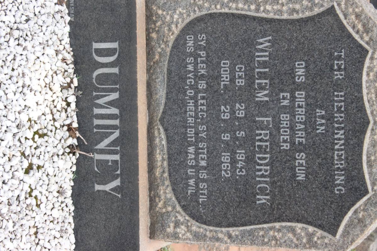 DUMINEY Willem Fredrick 1943-1962
