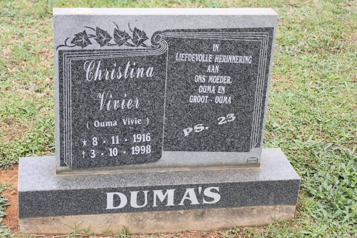 DUMAS Christina Vivier 1916-1998