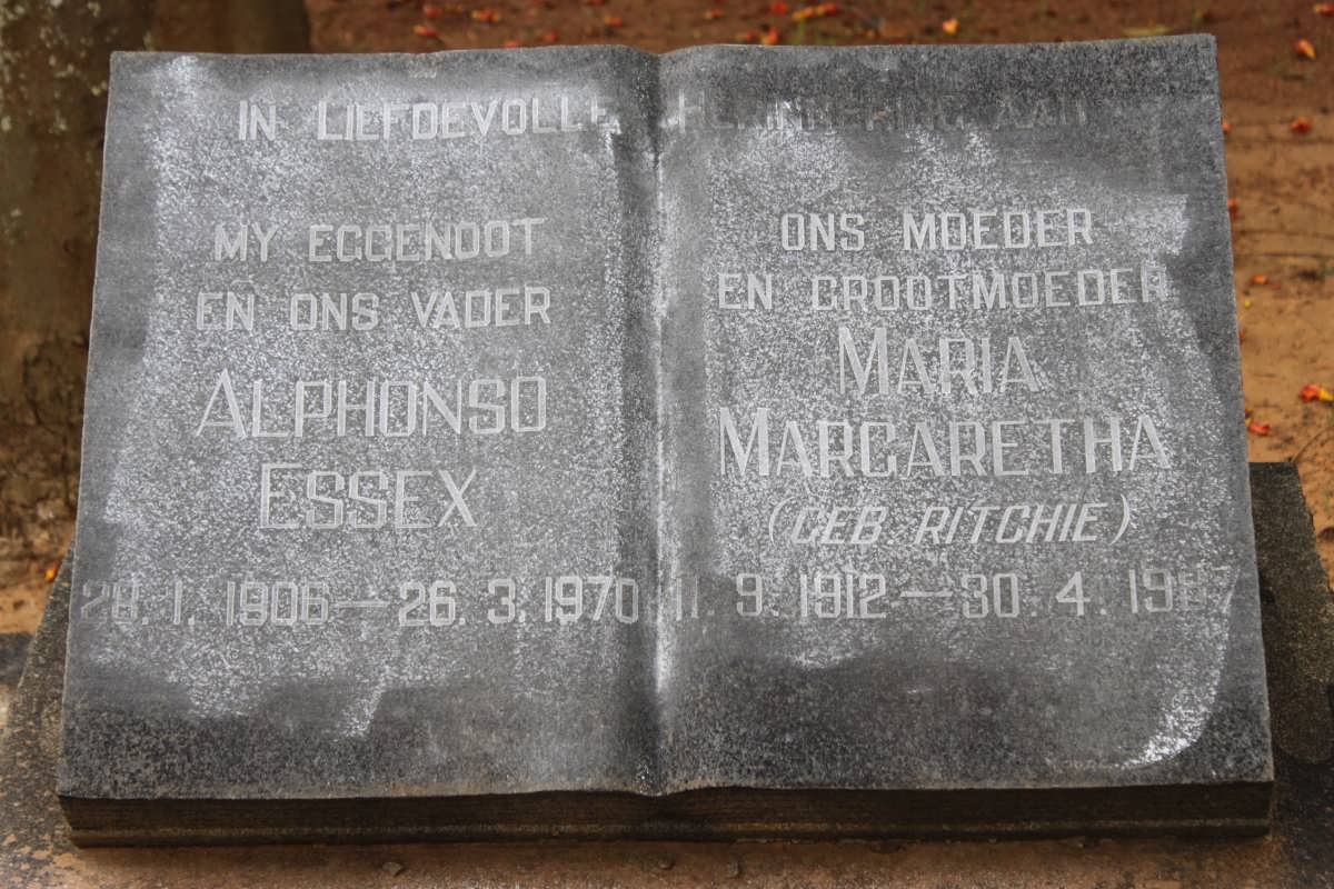ESSEX Alphonso 1906-1970 &amp; Maria Margaretha RITCHIE 1912-1987