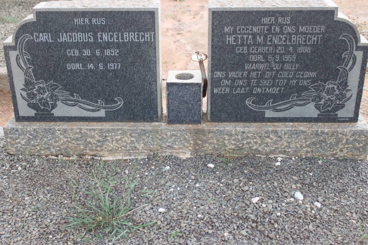 ENGELBRECHT Carl Jacobus 1892-1977 &amp; Hetta M. GERBER 1888-1959