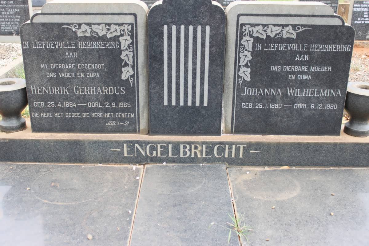 ENGELBRECHT Hendrik Gerhardus 1884-1965 &amp; Johanna Wilhelmina 1880-1980