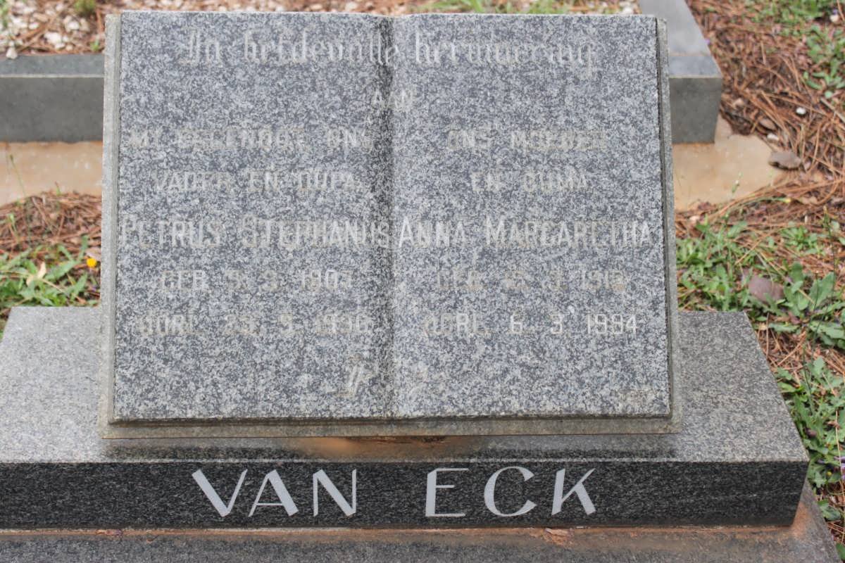 ECK Petrus Stephanus, van 1907-1996 &amp; Anna Margaretha 1918-1994