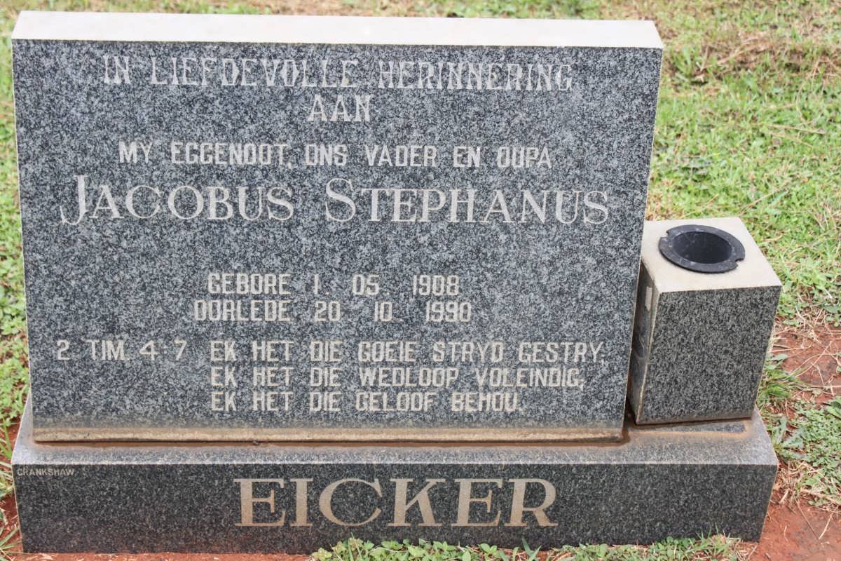 EICKER Jacobus Stephanus 1908-1990