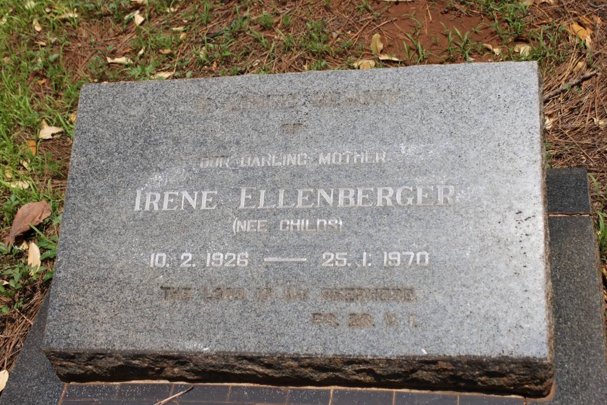 ELLENBERGER Irene nee CHILDS 1926-1970
