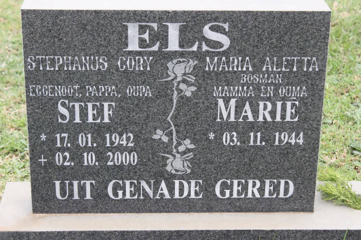ELS Stephanus Cory 1942-2000 &amp; Maria Aletta 1944-