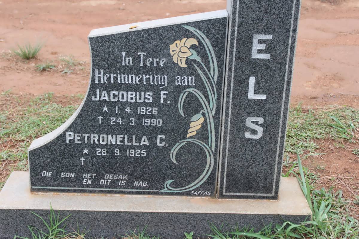 ELS Jacobus F. 1926-1990 &amp; Petronella C. 1925-