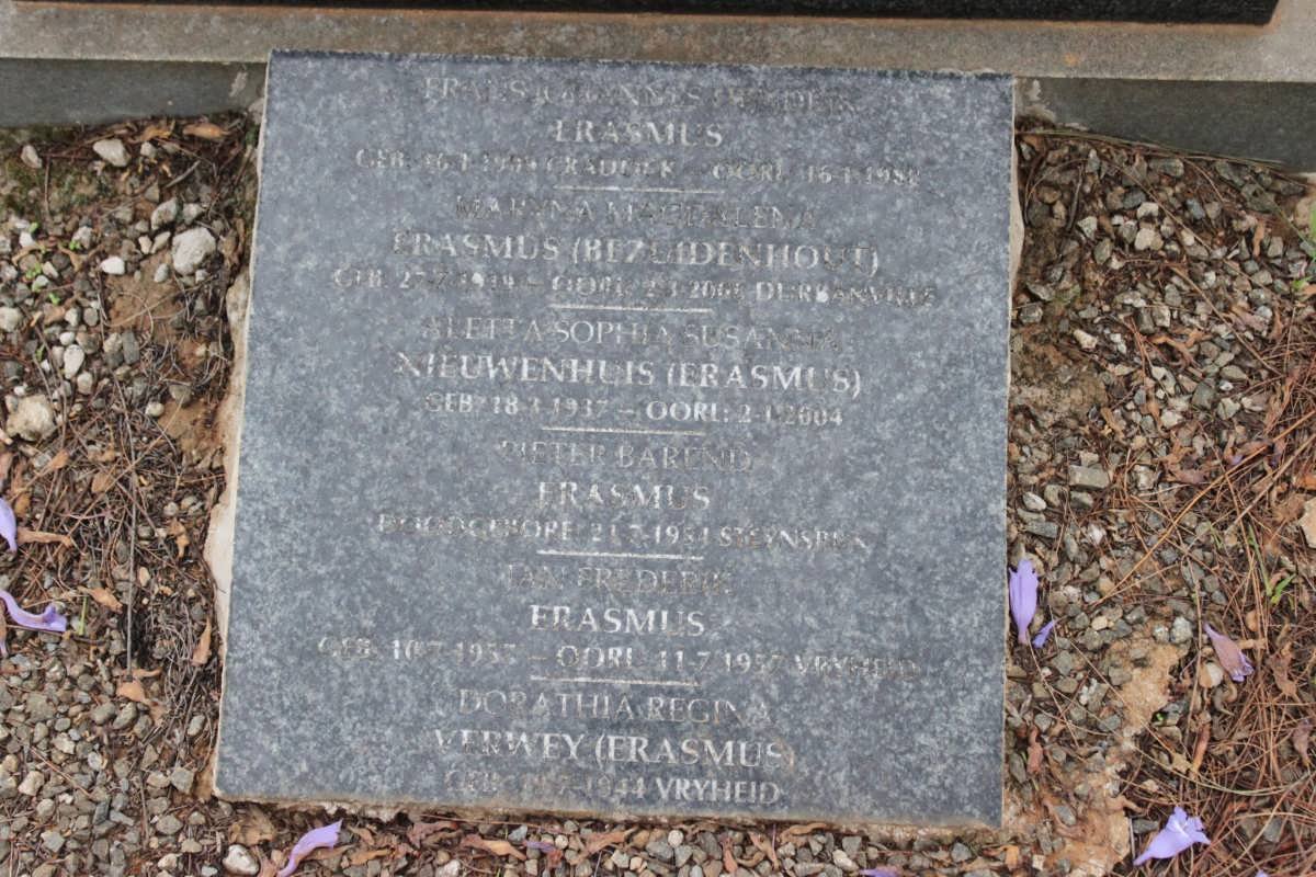 ERASMUS Frans Johannes 1909-1998 &amp; Maryna Magdalena BEZUIDENHOUT 1919-2006
