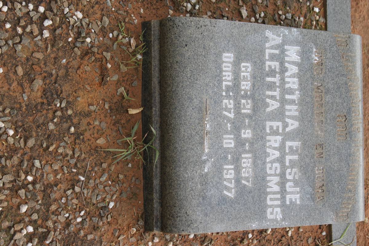 ERASMUS Martha Elsje Aletta 1897-1977