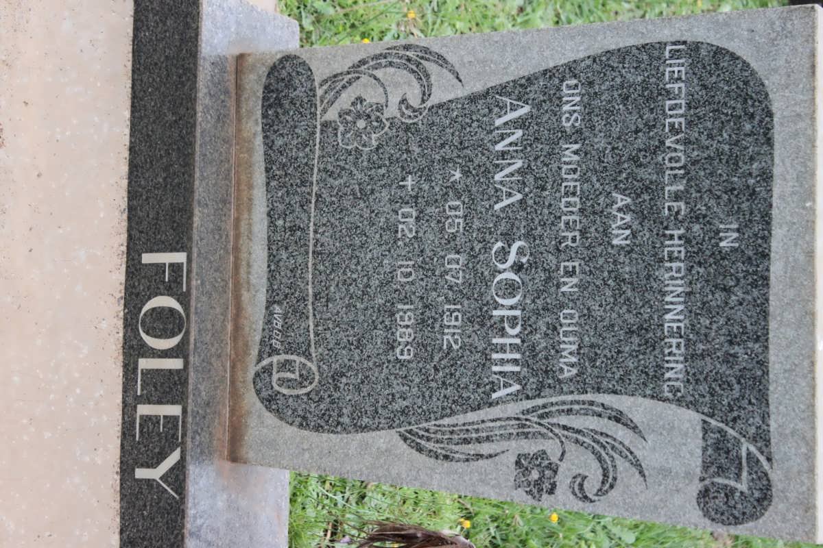 FOLEY Anna Sophia 1912-1989