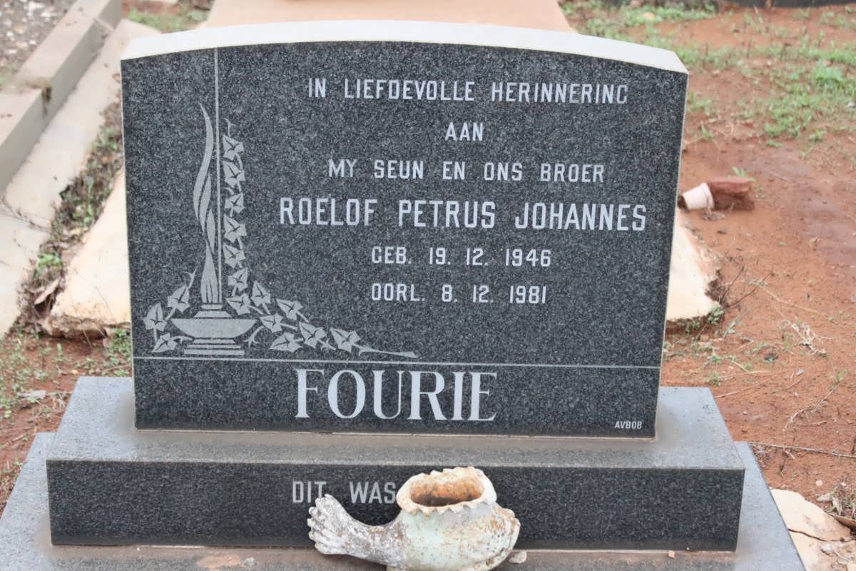 FOURIE Roelof Petrus Johannes 1946-1981