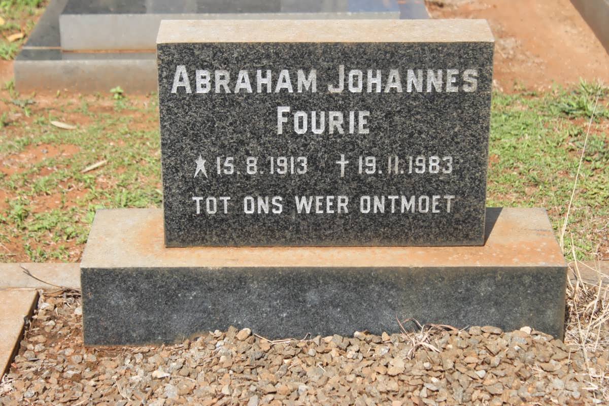 FOURIE Abraham Johannes 1913-1983