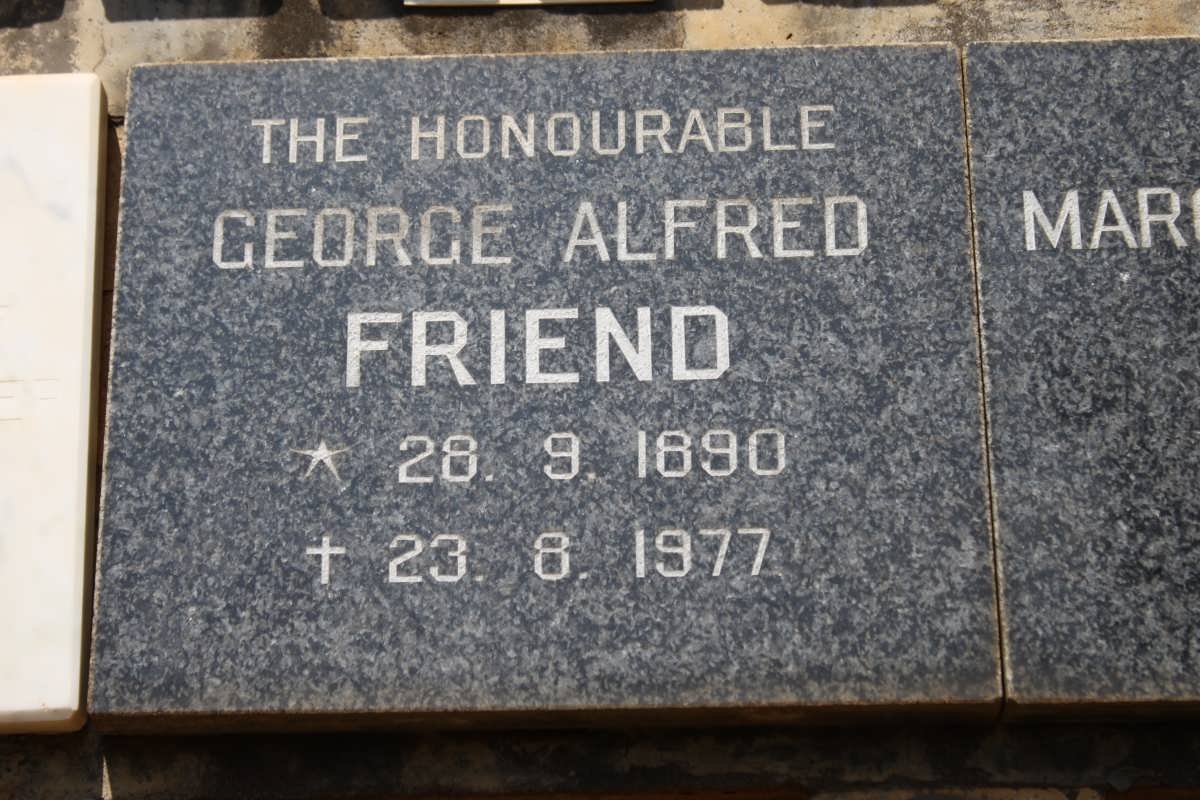 FRIEND George Alfred 1890-1977