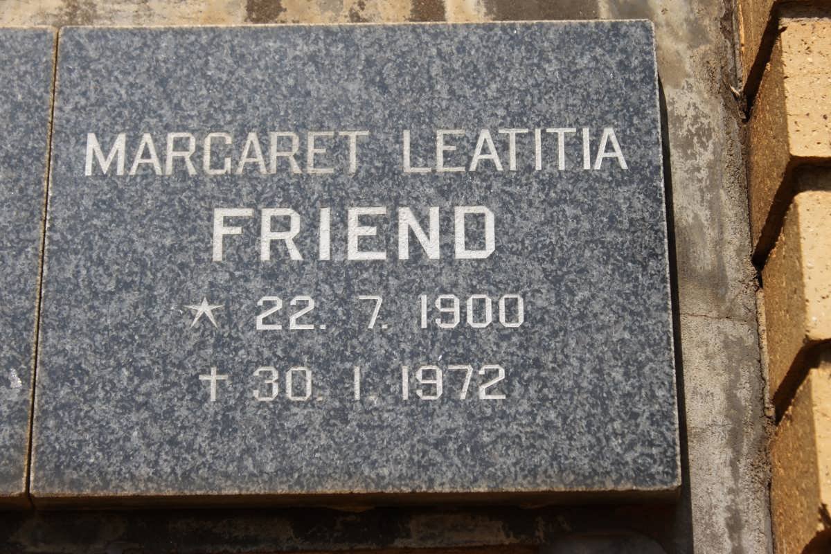 FRIEND Margaret Leatitia 1900-1972