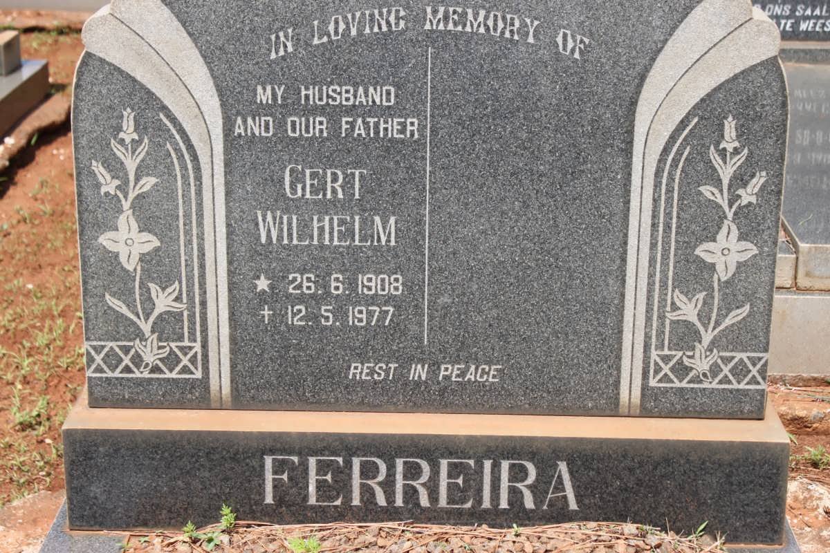 FERREIRA Gert Wilhelm 1908-1977