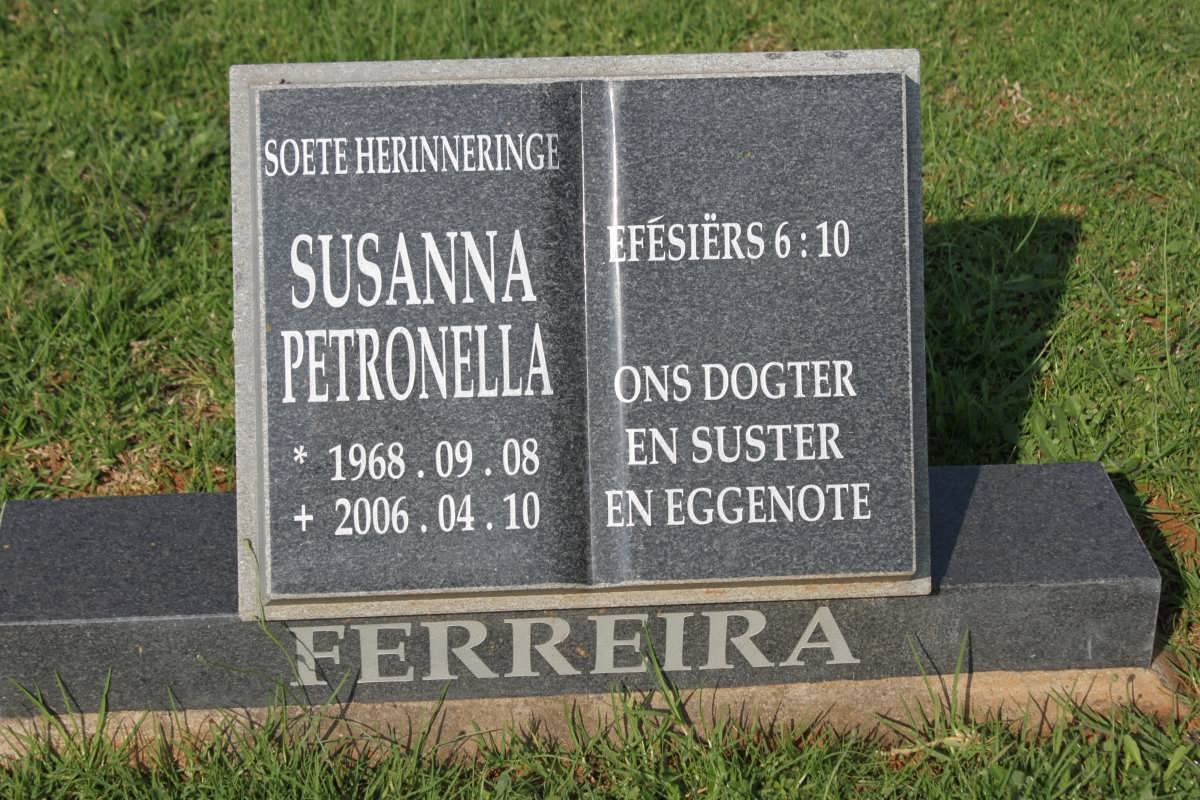 FERREIRA Susanna Petronella 1968-2006