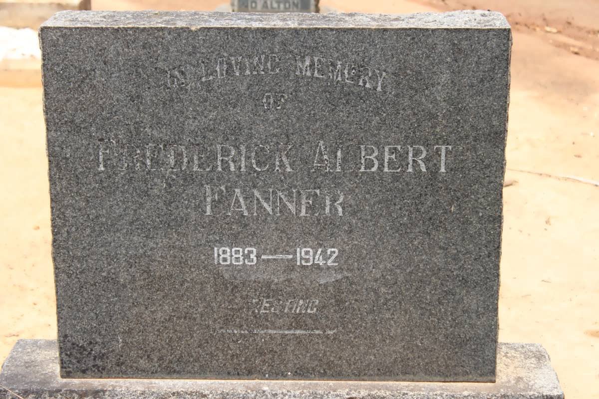 FANNER Frederick Albert 1883-1942