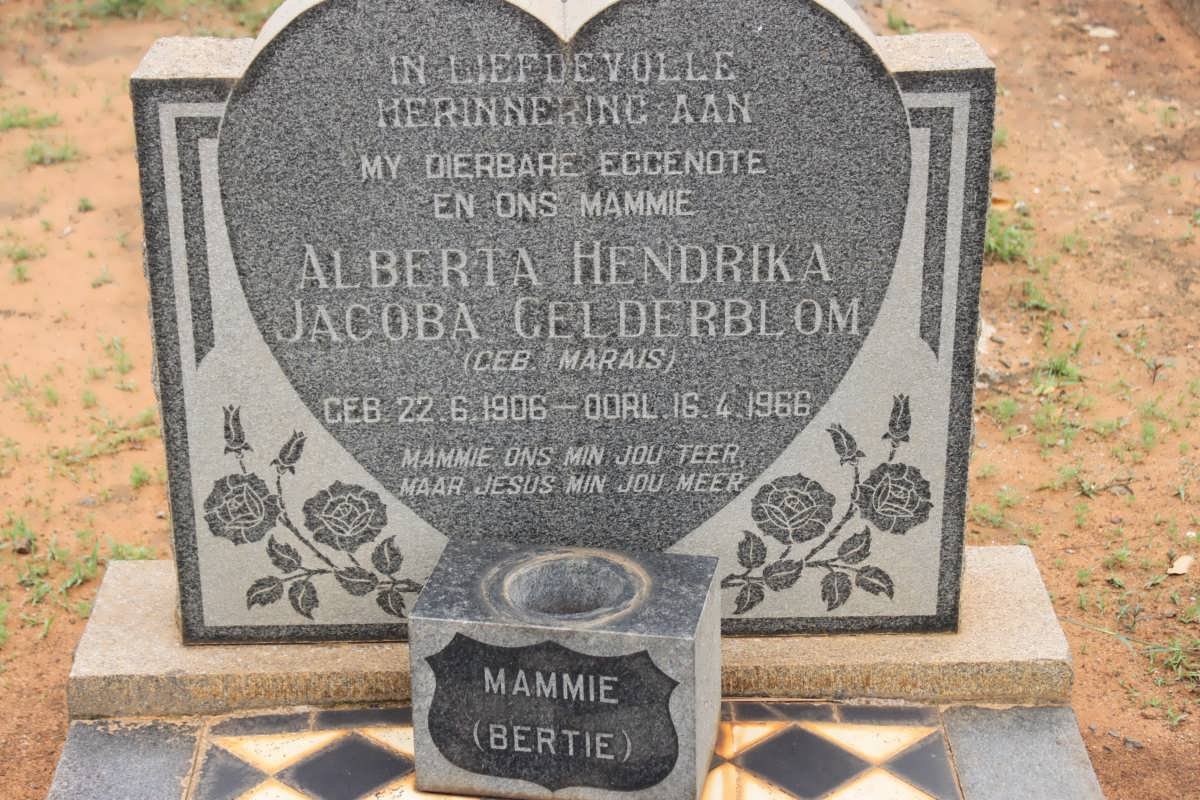 GELDERBLOM Alberta Hendrika Jacoba nee MARAIS nee 1906-1966