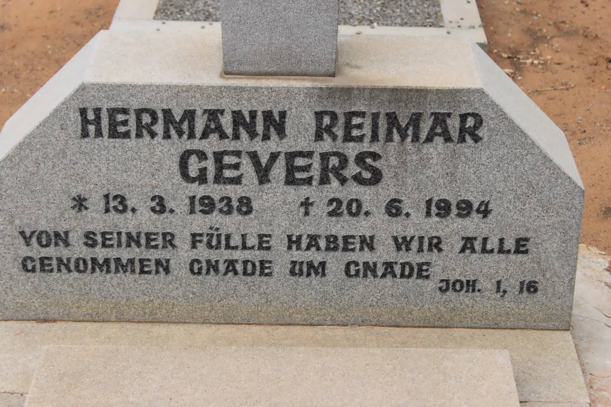 GEVERS Hermann Reimar 1938-1994