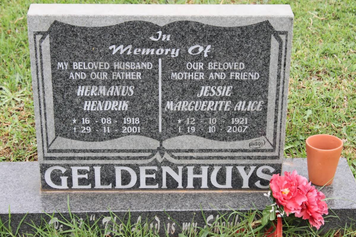 GELDENHUYS Hermanus Hendrik 1918-2001 &amp; Jessie Marguerite Alice 1921-2007