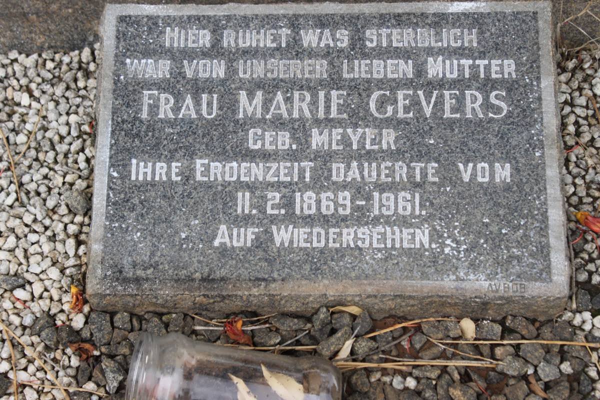 GEVERS Marie nee MEYER 1869-1961