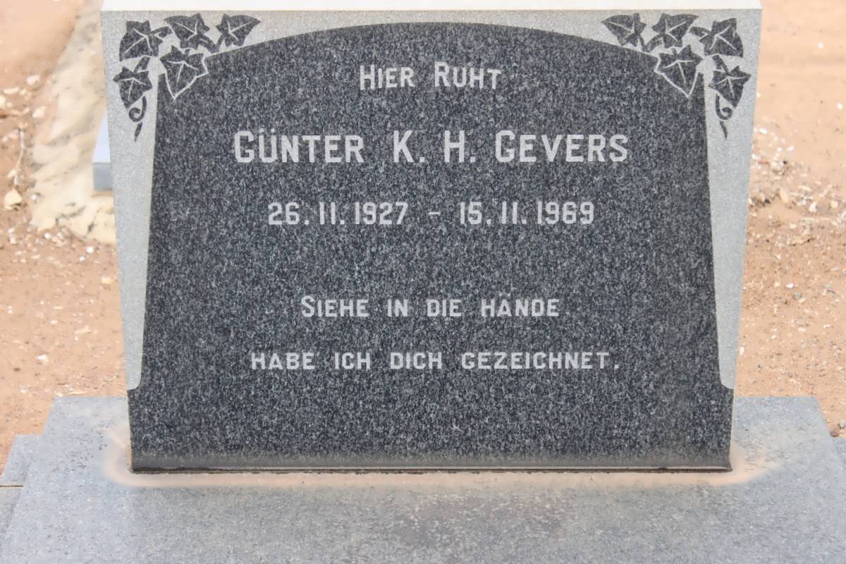 GEVERS Gunter K.H. 1927-1969