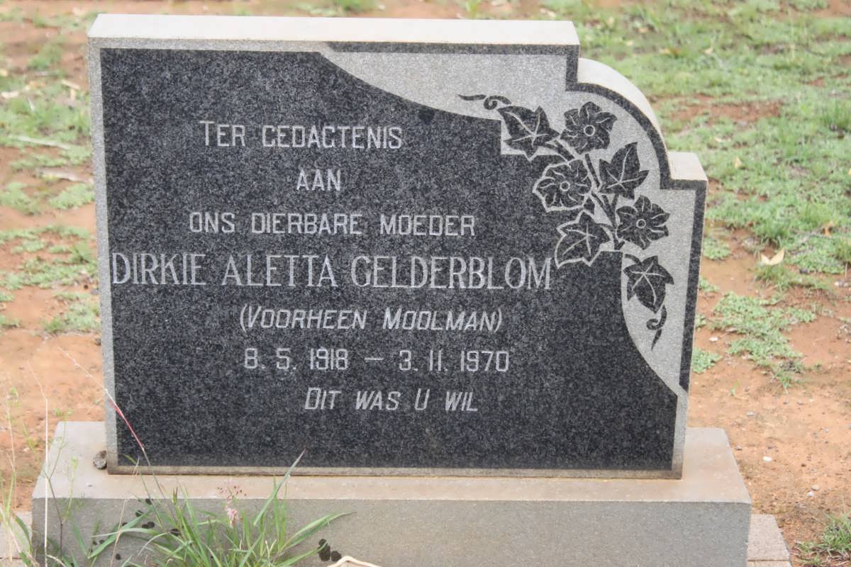 GELDERBLOM Dirkie Aletta nee MOOLMAN 1918-1970