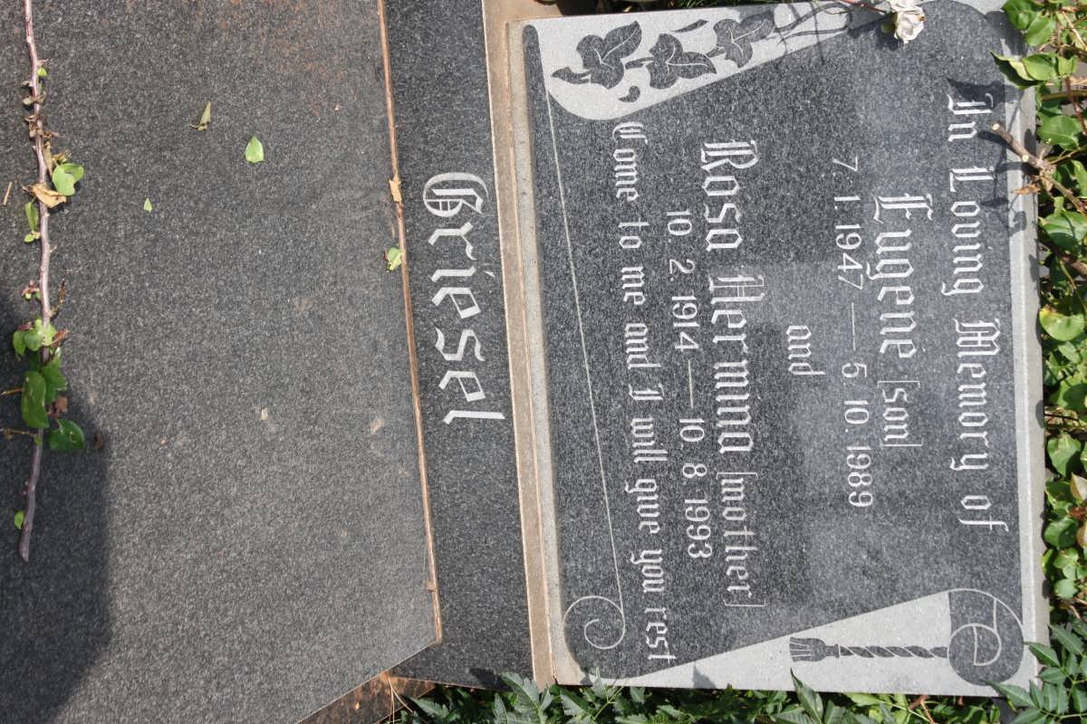 GRIESEL Rosa Hermina 1914-1993 :: GRIESEL Eugene 1947-1989 