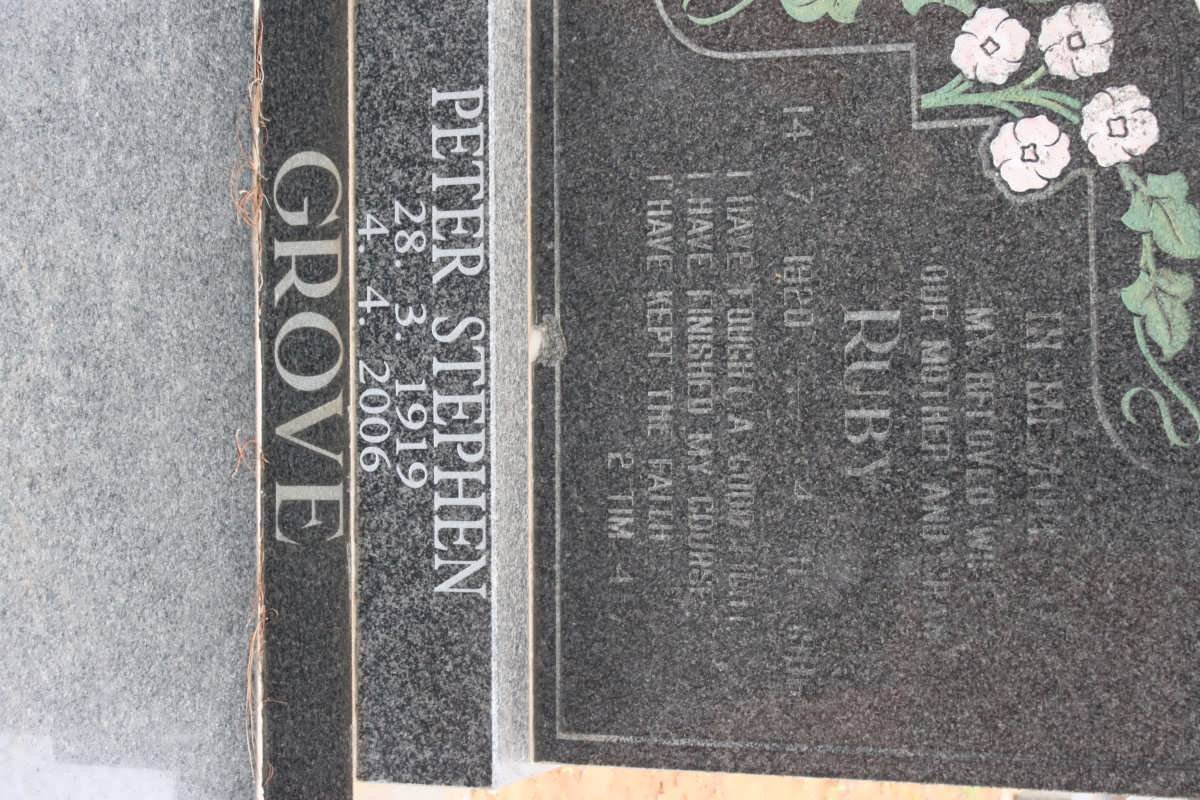 GROVE Peter Stephen 1919-2006 &amp; Ruby 1920-1986