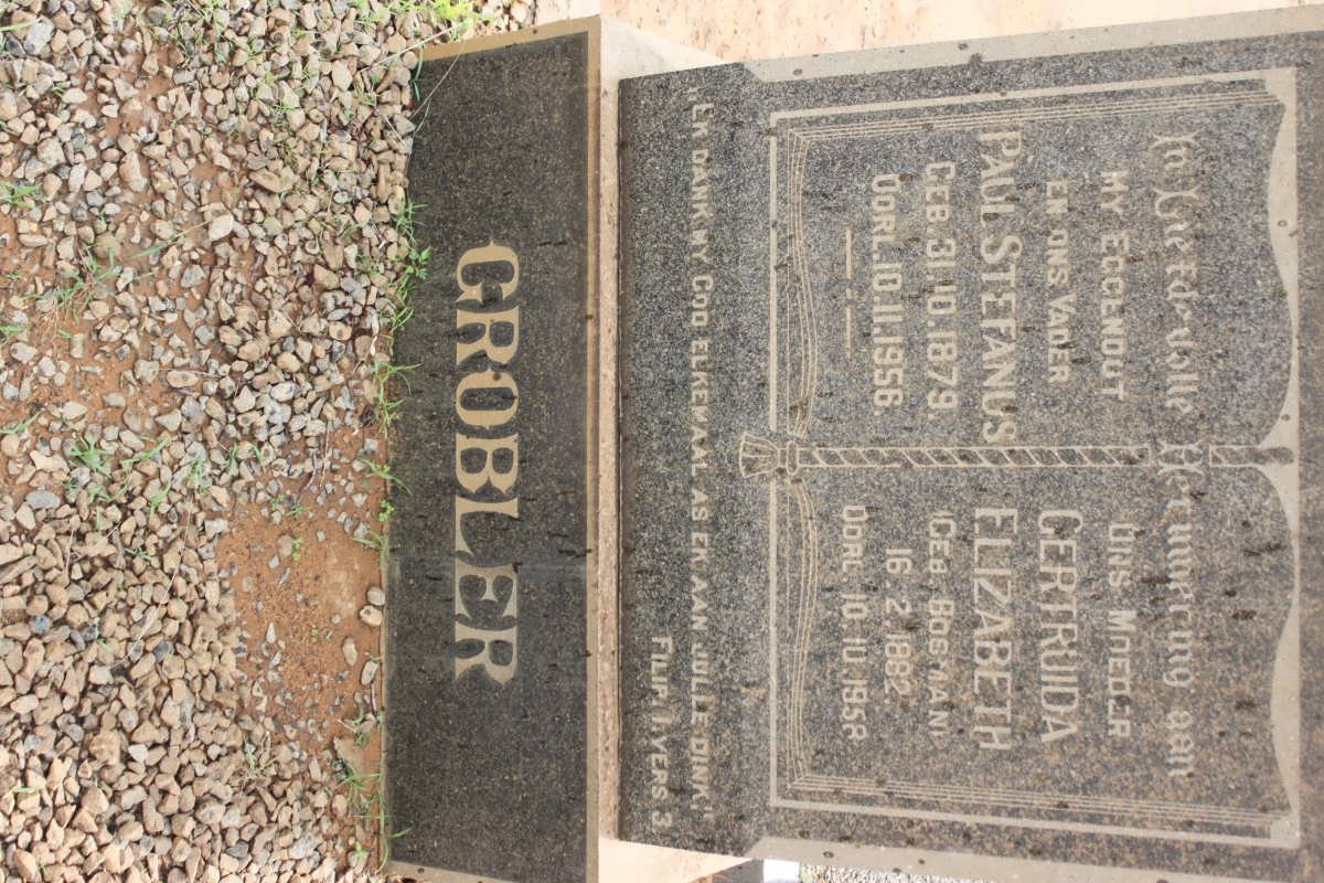 GROBLER Paul Stefanus 1879-1956 &amp; Gertruida Elizabeth BOSMAN 1882-1958