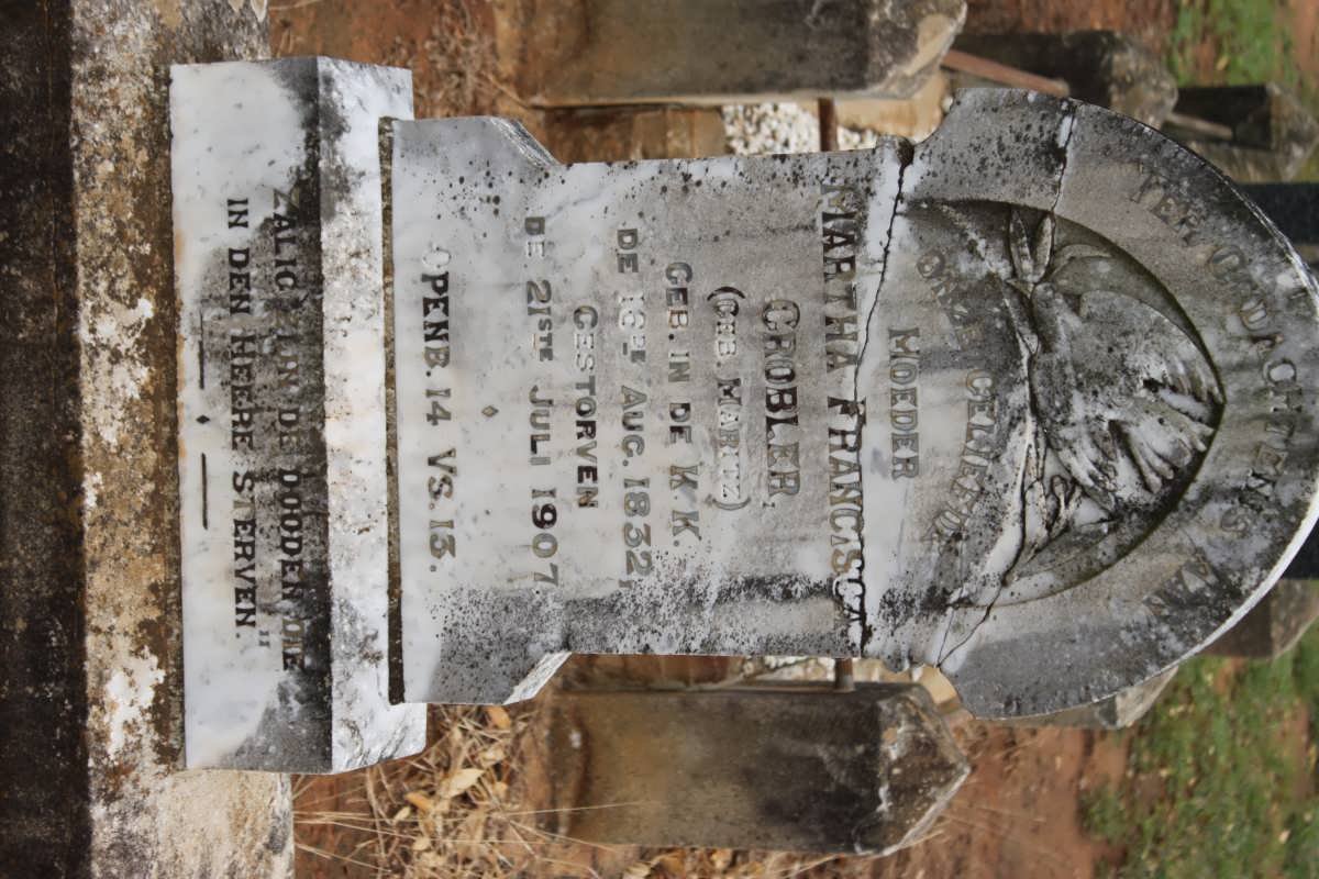 GROBLER Martha Francisca nee MARITZ 1832-1907