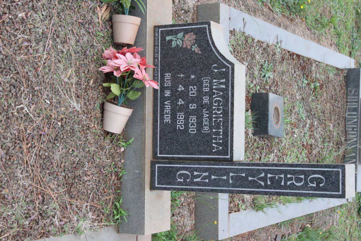 GREYLING J. Magrietha nee DE JAGER 1930-1992