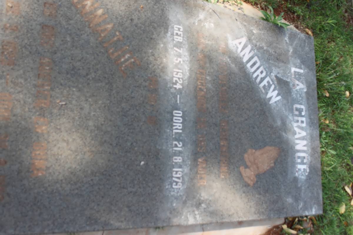 GRANGE Andrew, la 1924-1979