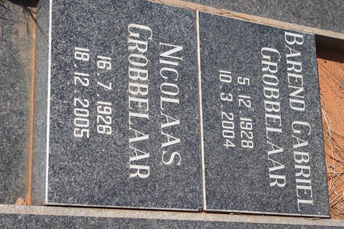 GROBBELAAR Barend Gabriel 1928-2004 :: GROBBELAAR Nicolaas 1926-2005