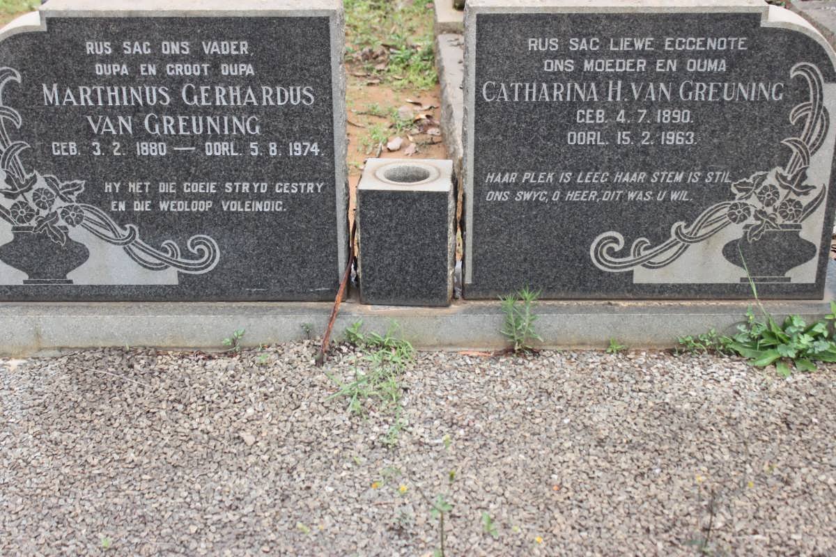 GREUNING Marthinus Gerhardus, van 1880-1974 &amp; Catharina H. 1890-1963