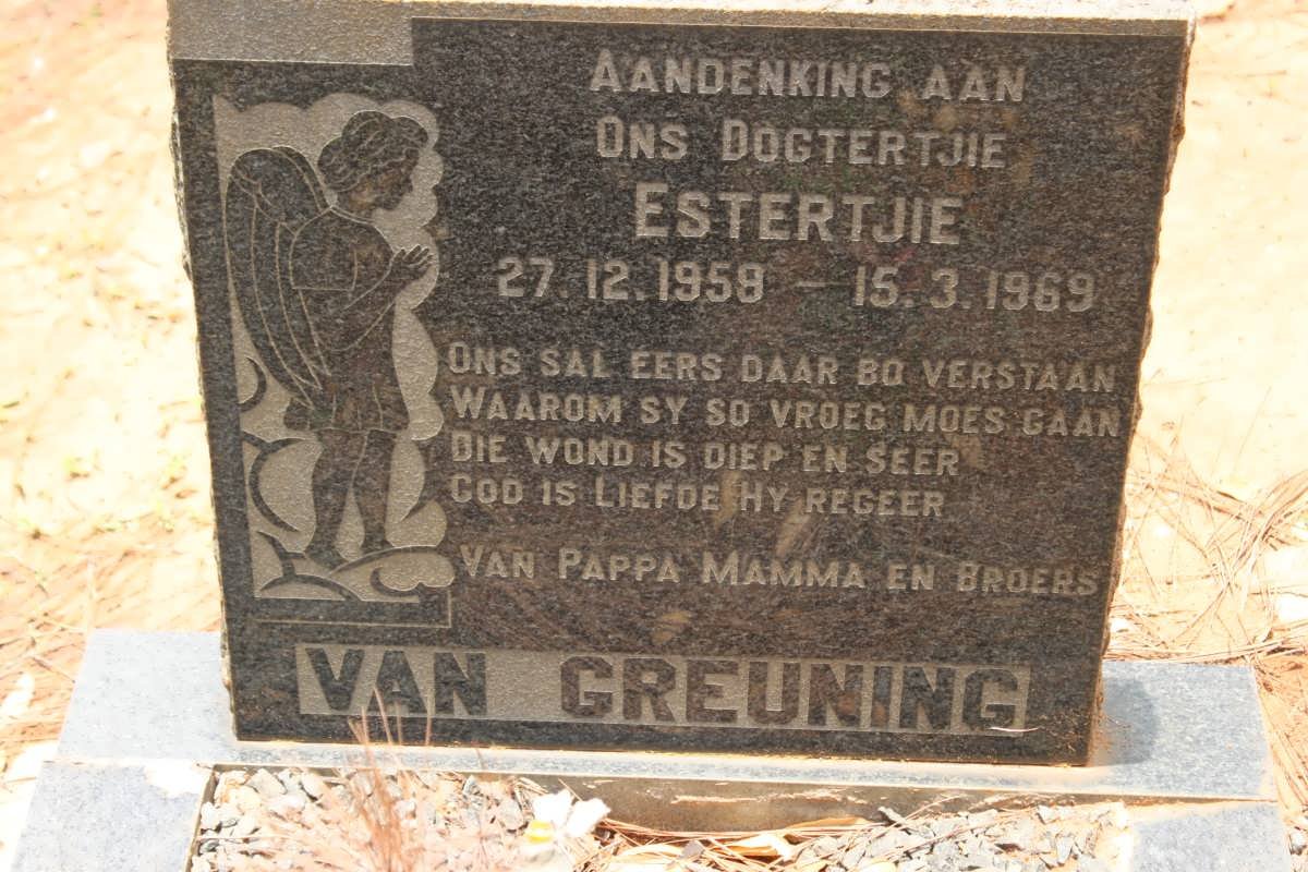 GREUNING Estertjie, van 1959-1969